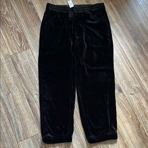 J Crew Black Velvet Joggers NWT